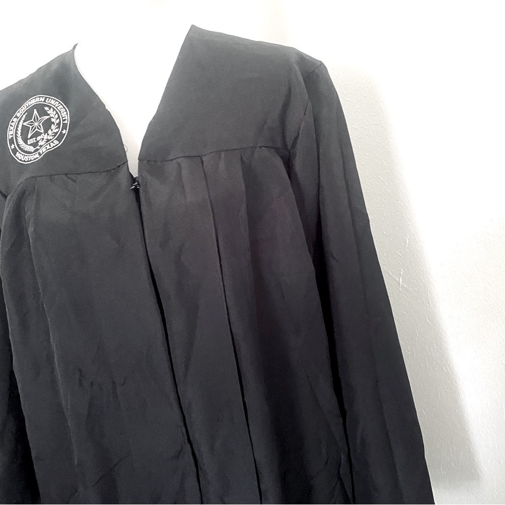 Jostens Graduation Ceremony Gown Texas Southern University 5’10 - 6’0 Black EUC - Picture 3 of 5